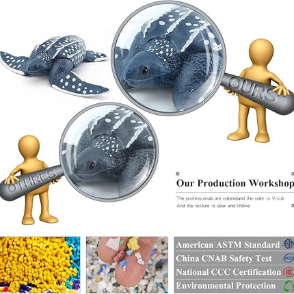 12PCS Sea Turtles Figurine Toys Set Realistic Large Leatherback Turtle Toy Plastic Turtle Modle Boy Birthday Gift for Kids