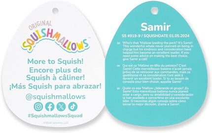 Squishmallows Original 5-Inch Samir Blue Whale with Tan Bucket Hat - Official Jazwares Plush (Little)