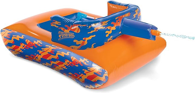 NERF Super Soaker Megaforce Battle Tank Ride-On – Inflatable Pool Float with Pool-Fed Mega Water Blaster