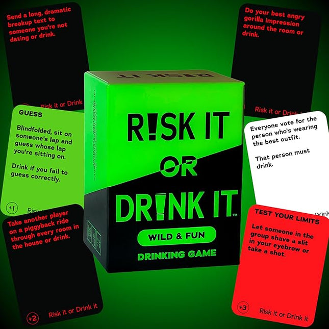 RISK IT OR DRINK IT: Wild & Fun Expansion Pack | Fun Party Game for Adults: 150 New Hilarious Dares & Risky Questions | Adult Party Games for Block Party, Pregame, College, Girls Night