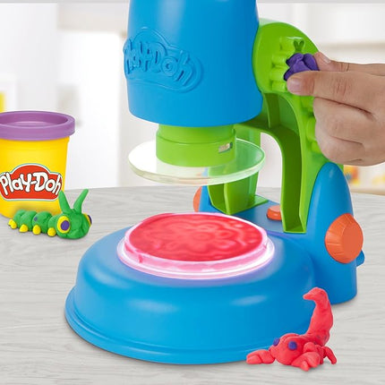 Play-Doh Light & Look Microscope for Kids, Electronic Preschool Toys for Girls & Boys, 9 Accessories & 5 Colors, Back to School Gifts, Ages 3+