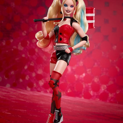 Barbie Signature Harley Quinn Collector Doll with Posable Body, Iconic Outfit, and Mallet Accessory, DC Batman 85th Anniversary Collectible
