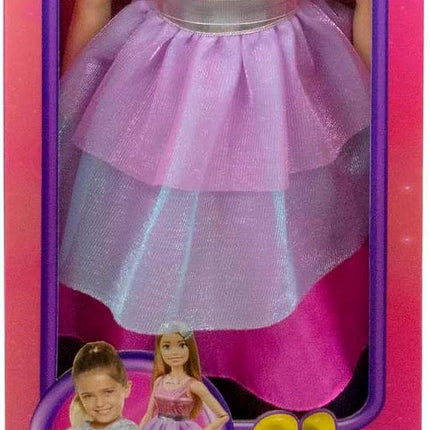 Large Barbie Doll with Blond Hair, 28 Inches Tall, Shimmery Pink Dress with Necklace and Hair Clip Accessories, HJY02