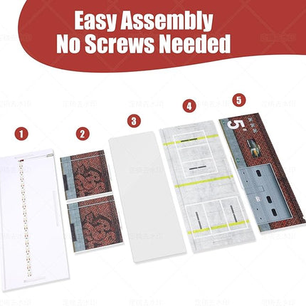 Display Case for Hot Wheels: Stackable Parking Garage for 1/64 Scale Matchbox Toy Car, Foamboard Storage for Monster Trucks with LED Light and Acrylic Cover, Depot