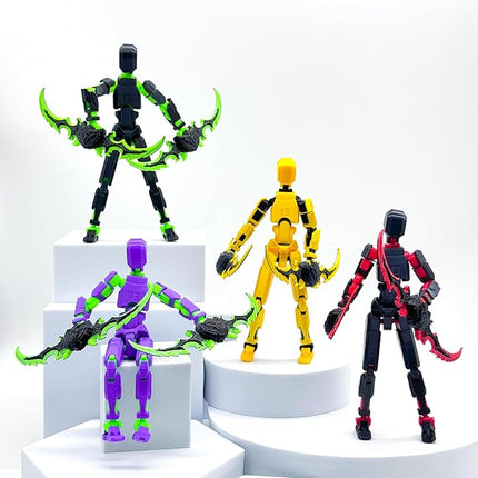 2 Packs T13 Action Figure Set (Assembly Completed) - Titan 13 Robot Movable, 3D Printed Articulated, Full Body Mechanical Doll - Christmas Birthday Gift for Kids Adult (G+P)