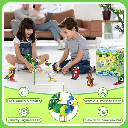 30 Packs Party Favors for Kids - STEM Toys Mini Animals Building Blocks Sets for Goodie Bags Stuffers Classroom Prizes, Valentines Day Birthday Gifts for Boys Girls Ages 6+