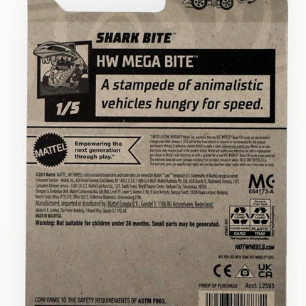 Mattel Hot Wheels Shark Bite, Mega Bite 1/5 [Gold] 18/250