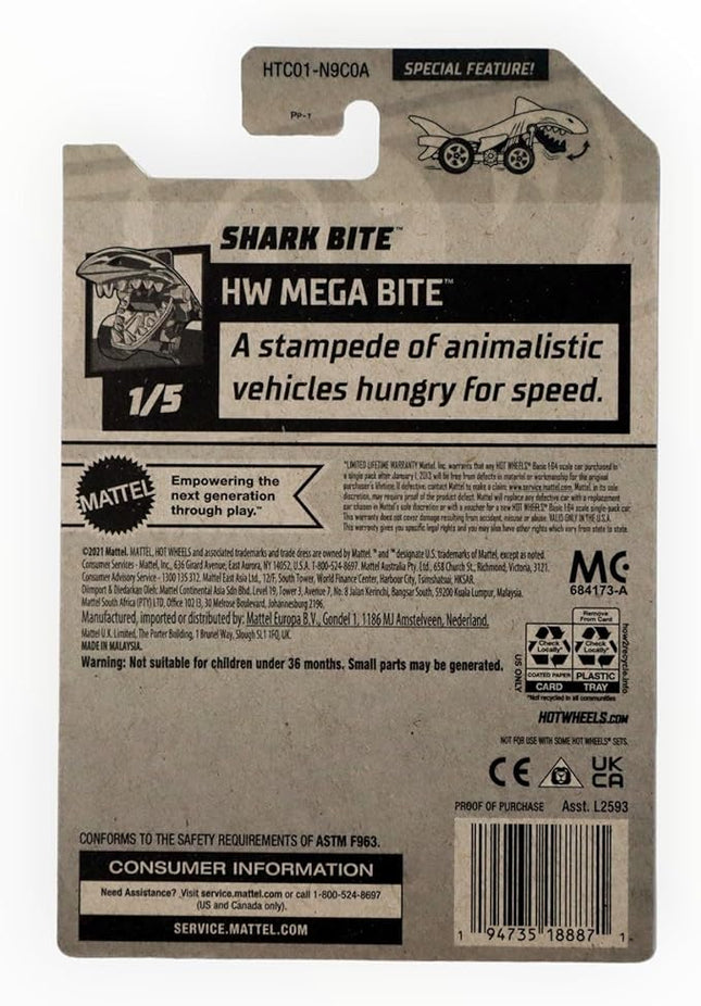 Mattel Hot Wheels Shark Bite, Mega Bite 1/5 [Gold] 18/250