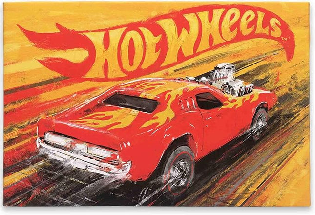 Mattel Hot Wheels Red Car Gallery Wrapped Canvas Wall Decor - Vintage Hot Wheels Wall Art for Kids' Bedroom or Man Cave