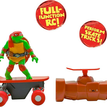 Teenage Mutant Ninja Turtles Toy, Raphael Half Pipe RC Skate Vehicle with Tricks, 2.4 GHz Remote Control TMNT Ninja Turtle Toy, Mutant Mayhem, Ages 5+