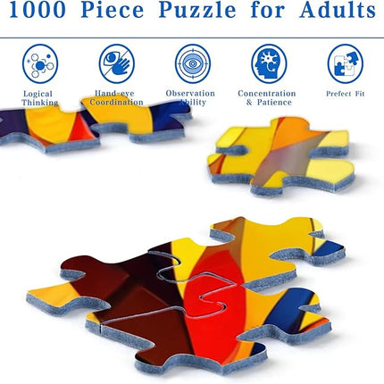 Rocorose Stained Glass Puzzle for Adults 1000 Pieces Tree of Life Family Jigsaw Puzzles, Impossible Hard Difficult Challenging Plant Tree Puzzle for Gift Home Wall Decor