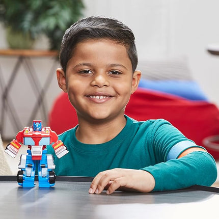 Transformers Playskool Heroes Rescue Bots Academy Team Optimus Prime, 4.5-Inch Action Figure, Kids Converting Robot Toy, Ages 3+ (Amazon Exclusive)