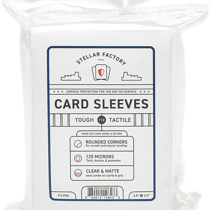 Stellar Factory - Premium Card Sleeves, Rounded, 2.5" x 3.5" (112 Count) (Matte/Clear)