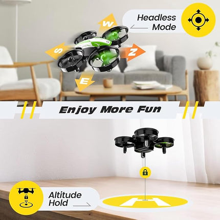 Holy Stone Mini Drone for Kids and Beginners, Indoor Outdoor Quadcopter Plane for Boys Girls with Auto Hover, 3D Flips, 3 Batteries, Headless Mode, Great Gift Toy for Boys and Girls, HS210 Green