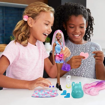 Barbie Color Reveal Doll Set with 25 Surprises Including 2 Pets & Day-to-Night Transformation: 15 Mystery Bags Contain Doll Clothes & Accessories for 2 Looks; Water Reveals Look of Metallic Doll