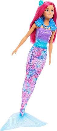 Barbie Advent Calendar with Doll & 24 Surprise Accessories Including Unicorn & 3 Pets, Transform Pink-Haired Fashion Doll into Mermaid, Fairy & More