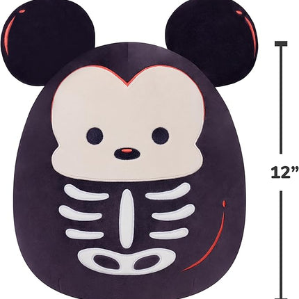 Squishmallows Original 12in Disney Skeleton Mickey Mouse – Official Jazwares Halloween Plush (Medium-Sized)