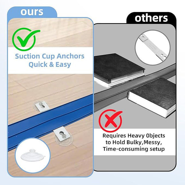 4-Pack Third-Party BluTrack Compatible Track Anchors with Floor Suction & 3 Track Suction Cups – Secure Indoor Race Layouts