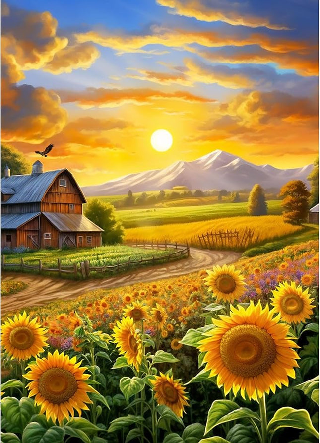 Puzzles for Adults 1000 Pieces, Fall Sunflower Puzzle, Challenging Impossible Puzzles – Perfectly Interlocking, No Dust – Home Decoration & Gift for Valentine Friends Parents Kids