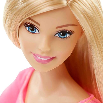 Barbie Made To Move Doll, Ultra-Posable, 22 Points To Bend, Black Leggings, Color-Blocked Top, Long Blond Hair
