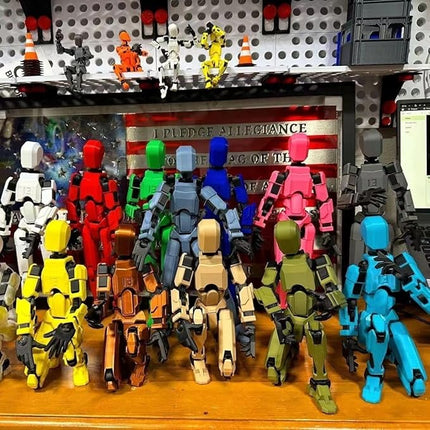 Titan13 Action Figure, Lucky Robot 13 Action Figure,3D Printed Multi-Jointed Movable Action Figures,Dummy Robot 13 Figure Creative Gifts for Kids Adults (5pcs)