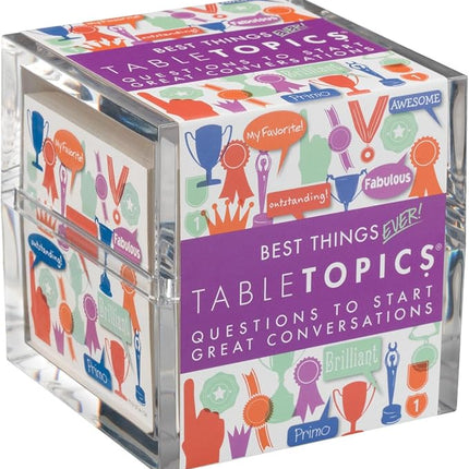 TableTopics Best Things Ever Question Card Game - 135 Fun Conversation Starter Cards, Use as Ice Breakers, Getting to Know You, or Discover More About Friends & Family, Share Your Favorites