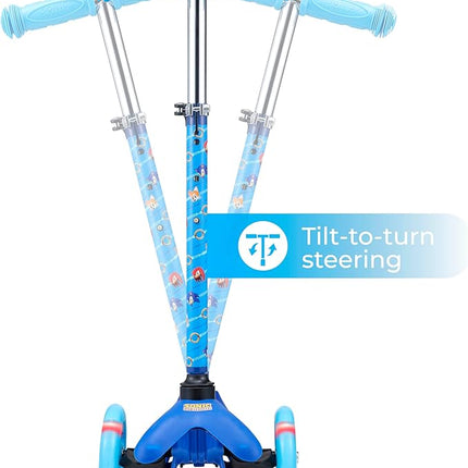 Voyager - Self Balancing Kick Scooter with Light Up Wheels, Extra Wide Deck, 3 Wheel Platform, Foot Activated Brake, 75 lbs Limit, Kids & Toddlers Girls or Boys, for Ages 3 and Up