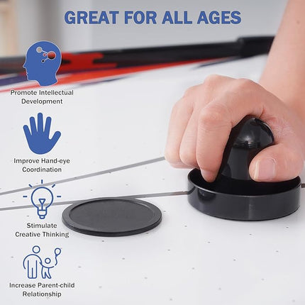 Air Hockey Table, Indoor Hockey Arcade Game Table w/2 Pucks, 2 Pushers, LED Scoreboard, Powerful 12V Motor, Perfect for Adults and Kids, Game Room, Home, Office