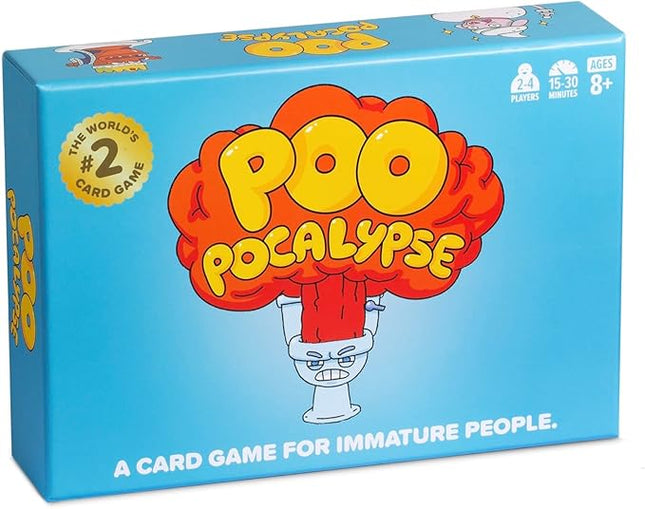 Poo Pocalypse - The Hilarious Card Game for Immature People - Easy and Strategic Family-Friendly Party Game for Adults, Teens & Kids - 2-4 Players