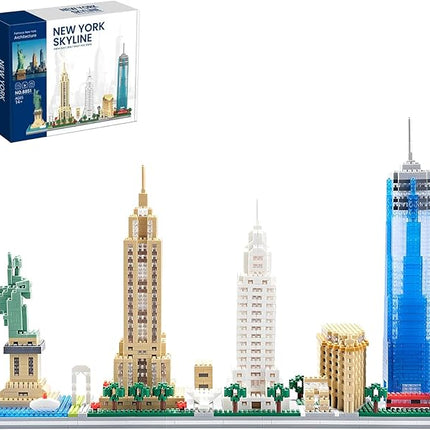 New York Skyline Micro Mini Building Blocks Set for Adults World Famous Landmark Series Architecture Model Kit Toys Gift for Kids 8-12 Ages（3452 Pieces）