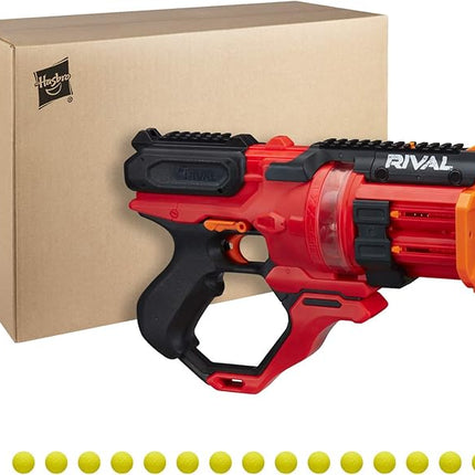 Nerf Rival Roundhouse XX-1500 Red Blaster - Clear Rotating Chamber Loads Rounds into Barrel - 5 Integrated Magazines, 15 Rival Rounds