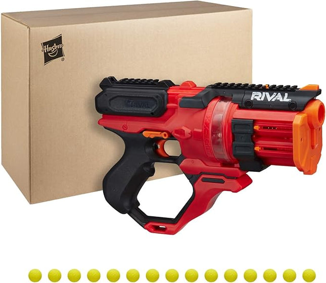 Nerf Rival Roundhouse XX-1500 Red Blaster - Clear Rotating Chamber Loads Rounds into Barrel - 5 Integrated Magazines, 15 Rival Rounds