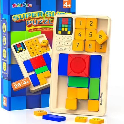 HOMESTEC Super Slide Puzzle, Hand Held Travel Games for Kids, Brain Teaser Toys Road Trip Activities for Boys Girls Adults, Birthday Easter Basket Stuffers