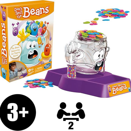 Hasbro Gaming Don't Spill The Beans Game for Kids, Easy and Fun Balancing Game for Children Ages 3 and Up, Preschool Games for 2 Players, Kids Board Games