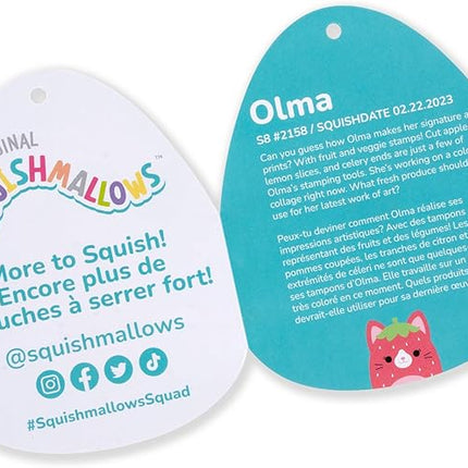 Squishmallows Original 8-Inch Olma Strawberry Cat - Official Jazwares Plush