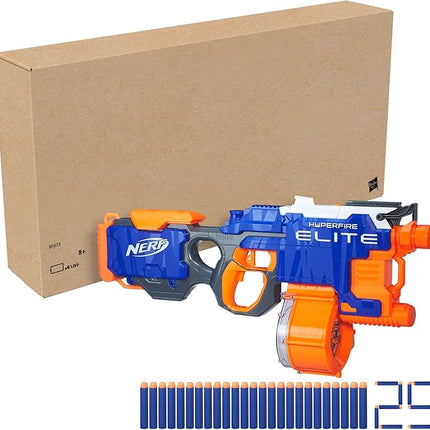 Nerf HyperFire Motorized Elite Blaster, 25-Dart Drum, Fires Up to 5 Darts Per Second, Includes 25 Official Elite Darts (Amazon Exclusive)