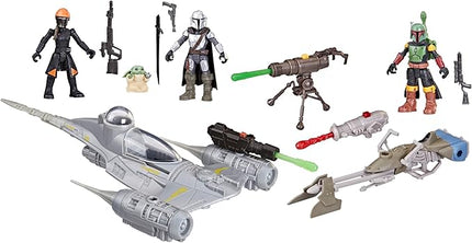 STAR WARS Mission Fleet Mando's N-1 Starfighter, 2.5-Inch Scale Mandalorian Action Figure Set, Toys for 4 Year Old Boys & Girls (Amazon Exclusive)
