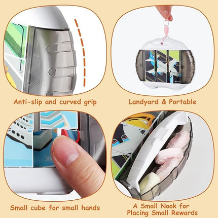 3D Rotating Puzzles for Kids 3 4 5 6 7 8 Year Old, 4 Puzzles in 1, Toddler Toy for Travel, Car, Airplane, Road Trip Activities, Fine Motor Skills, Fidget, Boys & Girls Gifts