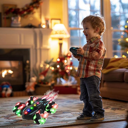 Upgraded Gesture Sensing RC Stunt Car,360° Spins Double-Sided Hand Controlled RC car Spray Watch Remote Control Car with Lights Music Birthday Gifts Toys for Boys Age6-8 8-12