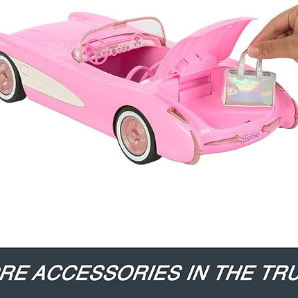 Barbie Hot Wheels RC Corvette from The Movie, Full-Function Remote-Control Toy Car Holds 2 Dolls