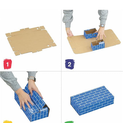 Bankers Box at Play Cardboard Building Blocks, 20 Pack, Large and Medium Montessori Toy Blocks for Kids and Families