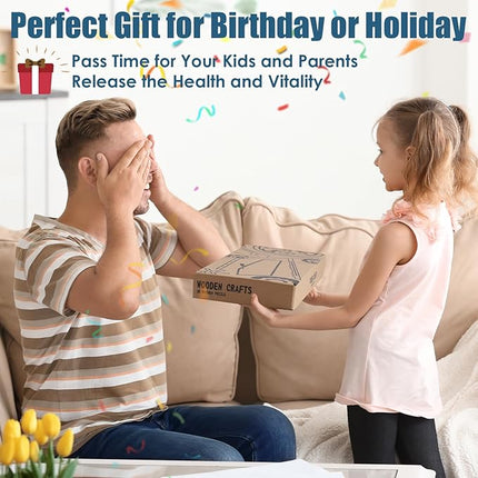 3D Wooden Puzzles for Adults, 242 PCS 3D Puzzles for Adults- Brain Teaser Wooden Puzzles for Father/Son, Gifts for Fathe/Son, Decompression 3D Puzzle Wood Models Kits (1.Aircraft Carrier)