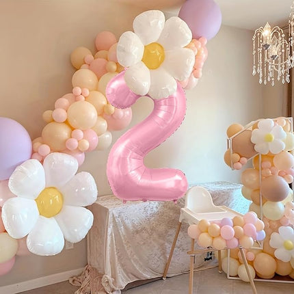 Smlpuame Pastel Pink 2 Balloons, 40 Inch Large Light Pink Foil Number Balloons 0-10, Self-Sealing 2nd Birthday Balloon for Girls Women Anniversary Baby Shower Princess Party Decorations Supplies