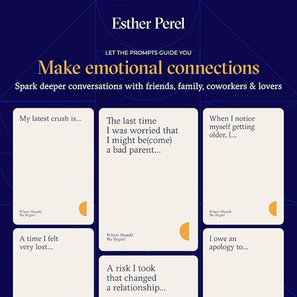 ESTHER PEREL Where Should We Begin? A Game of Stories - Conversation Cards for Couples & Friends - Interactive Couples Game with 200 Prompt Cards - 2-6 Player - Card Games for Couples & Date Night