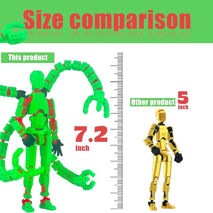 T13 Action Figure Already Assembled Accessories,T13 Multi-Jointed Movable,for Collectors Desktop Decorations t-13 Movability 3D Printed Toys (Green, 7.2inch)