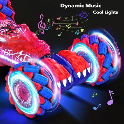 Gesture Sensing RC Stunt Car - Boys Toys Age 6-12 with Light & Music, Hand Controlled Remote Control Car Cool Birthday Gift Ideas for Kids 6 7 8 9 10 11 12 Year Old