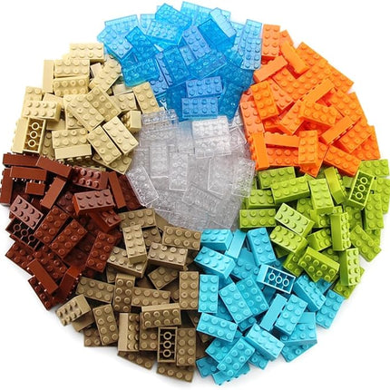 Feleph 2x4 Bricks 320 Pieces New Multicolored Classic Parts Building Creative Play Set Blocks Toy Accessories Compatible with 3001 Major 8 Color