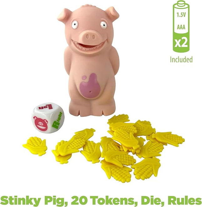 Stinky Pig Game Dice Game – Family Kids Games, Travel Games, Fast, Musical Active Kids Game with Funny Sounds, Multi-Player, Ages 6+