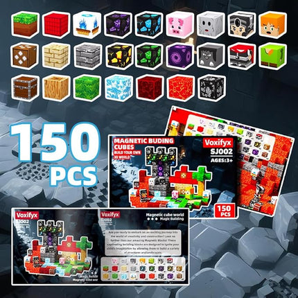 150Pcs Magnetic Building Blocks Set, Kids Sensory Toy for Toddlers STEM Learning, Construction Magnet Blocks Stacking Toy for Kids