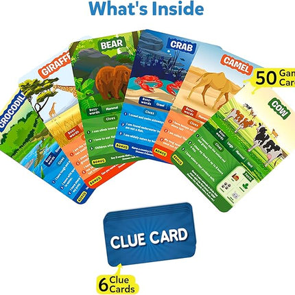 Skillmatics Guess in 10 Animal Planet, Trivia Card Game, Stocking Stuffers Perfect for Boys, Girls, Kids, Teens, Adults Who Love Animals, Travel Games, for Ages 6, 7, 8, 9, 10, and Up